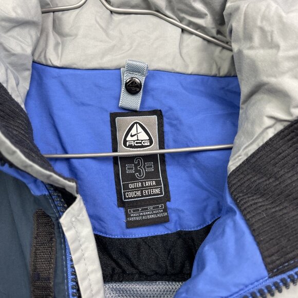 VINTAGE Nike ACG Jacket Mens S Blue Parka Storm Fit Ski Snowboarding Layer 3 90s - Picture 9 of 16